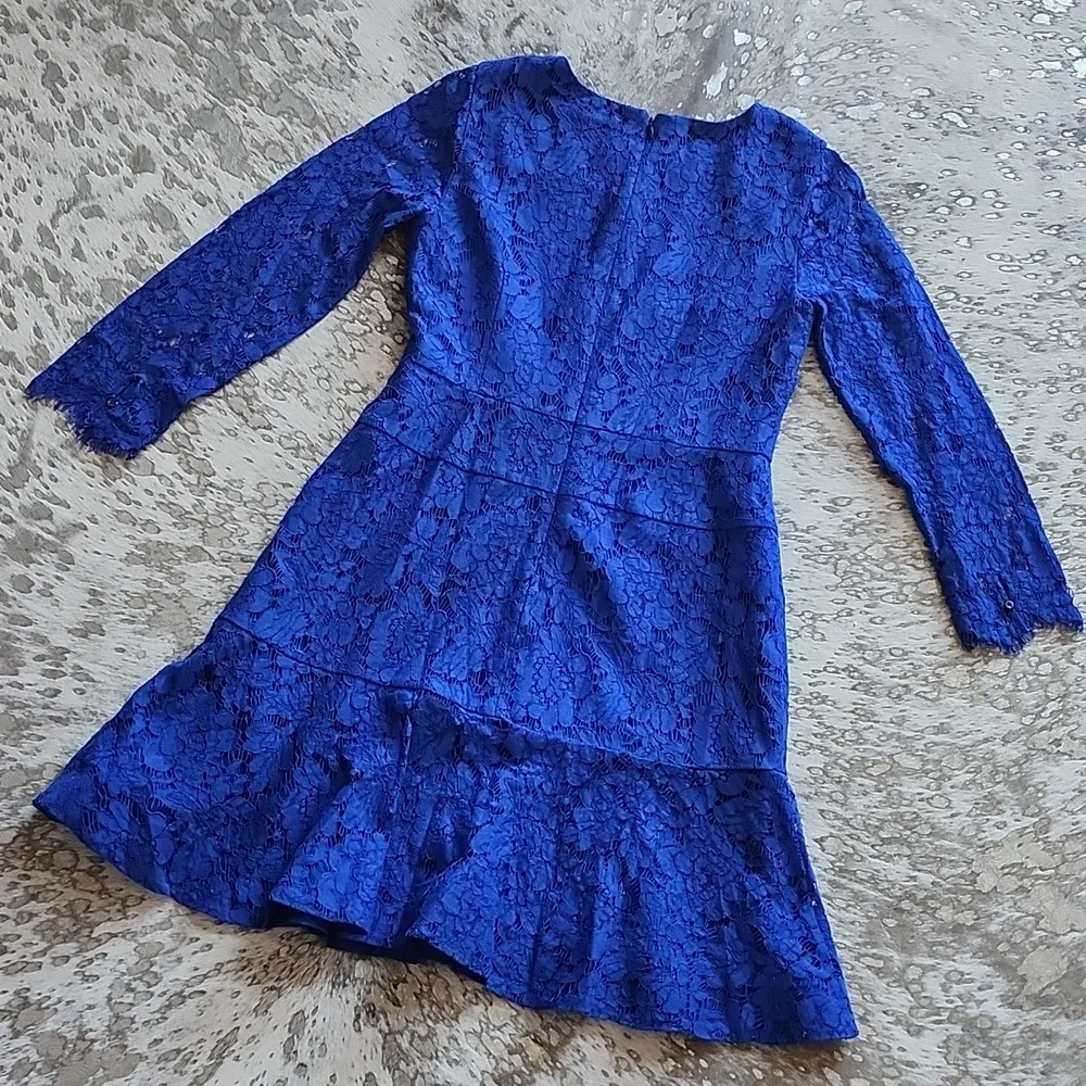 J. Crew Floral Lace Dress Blue Style E5036